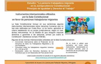 Instrumentos internacionales utilizados por la Sala Constitucional en favor de personas trabajadoras migrantes # 6