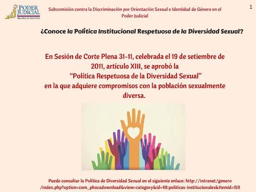 información sobre Política Institucional Respetuosa de la Diversidad Sexual
