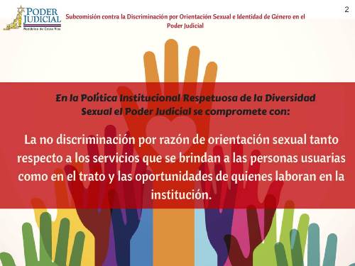 información sobre Política Institucional Respetuosa de la Diversidad Sexual el Poder Judicial