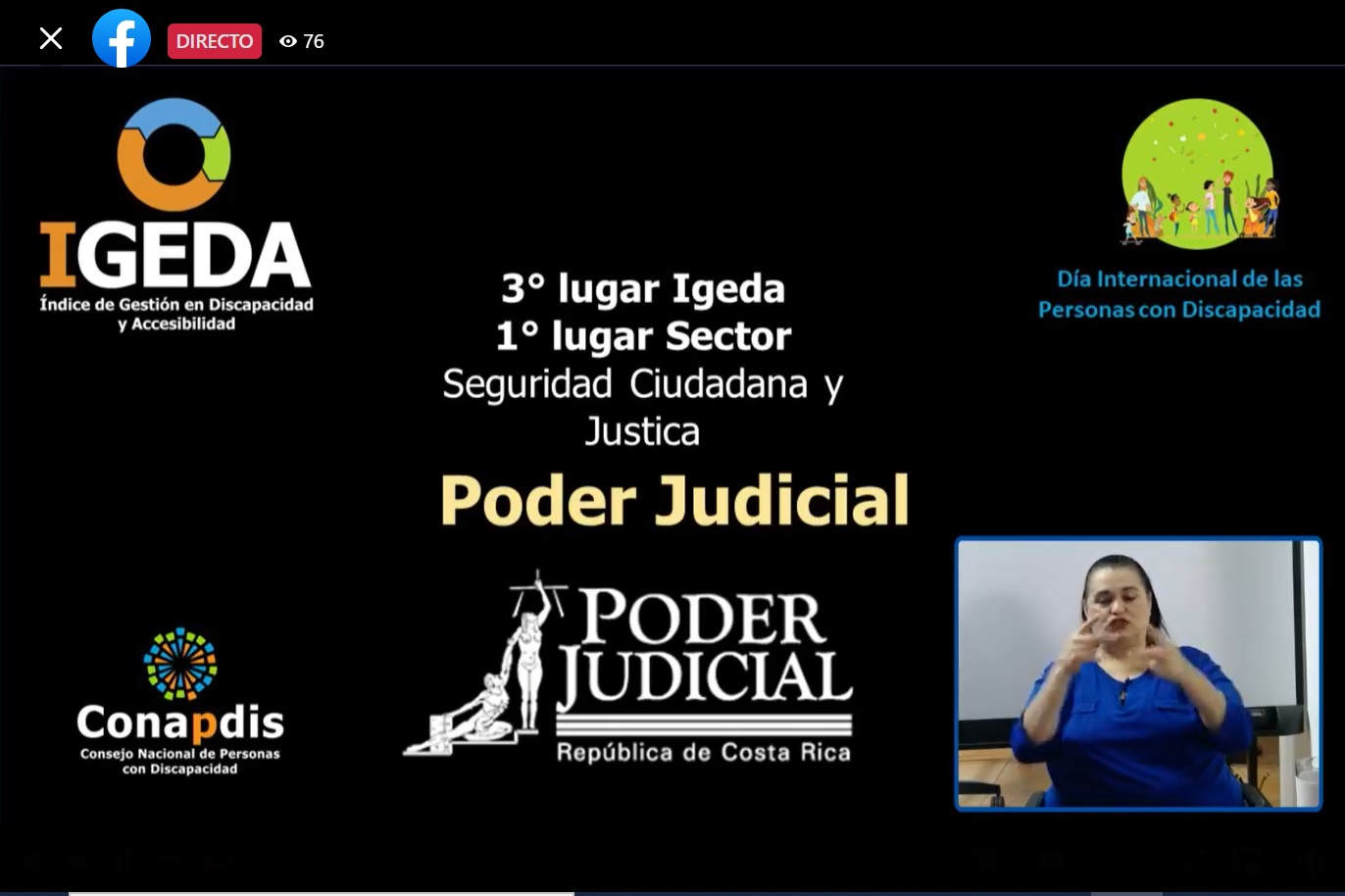 Reconocimiento IGEDA, Poder Judicial, diciembre 2021.  