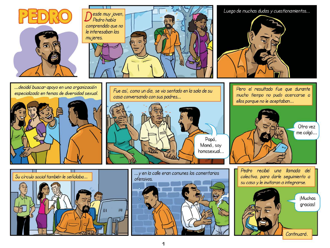 Caricatura que cuenta la historia de Pedro